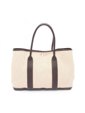 Hermes Tote Garden Party PM Ecru Ebene Leather